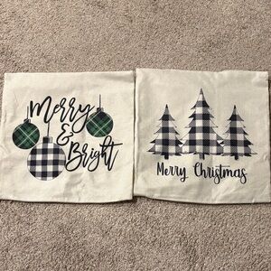Festive Holiday Pillow Covers - Merry & Bright